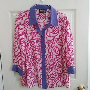Bob Mackie 100% Silk Wearable Art Tunic